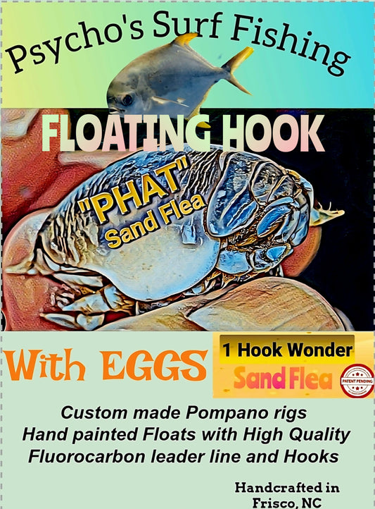 (FLOATING HOOK) "PHAT" Sand Flea with Eggs Pompano Rig