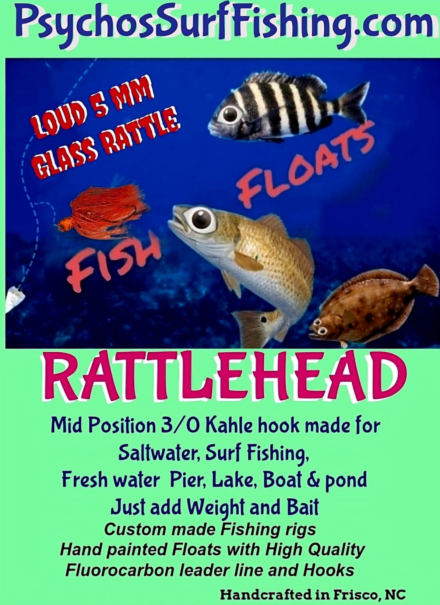 New FISH 👁 FLOATS RATTLEHEAD                               YOUR GO TO RIG FOR ANY FISH!