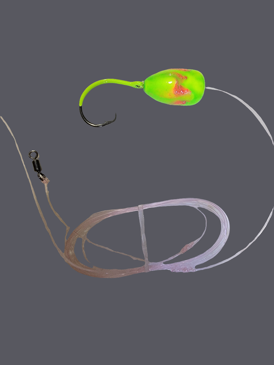 Neon Lime & Lava Pompano Rig