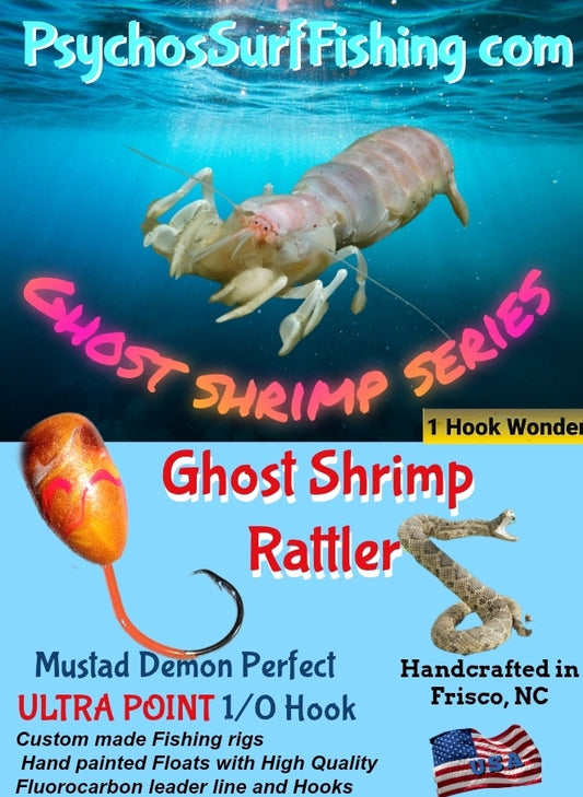 💲 Ghost Shrimp Series!  "RATTLER"      Premium Pompano Rigs