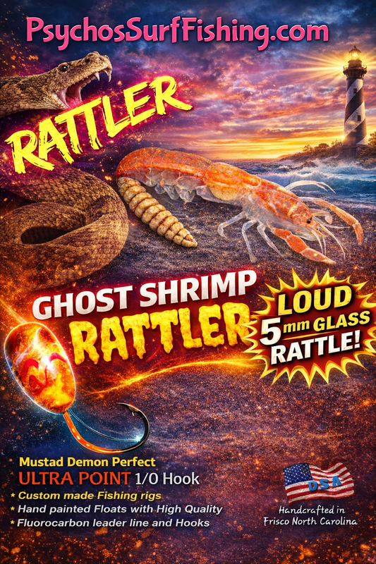 💲 Ghost Shrimp "RATTLER"      Premium Pompano Rigs